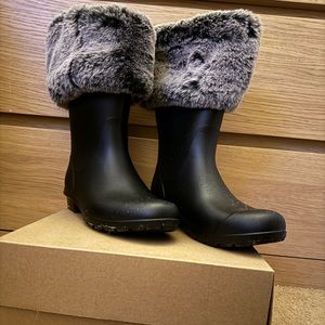 UGG Rain boots with fur sock trim